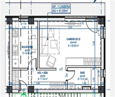 Apartament Nou 1 camere  de vanzare  Centru